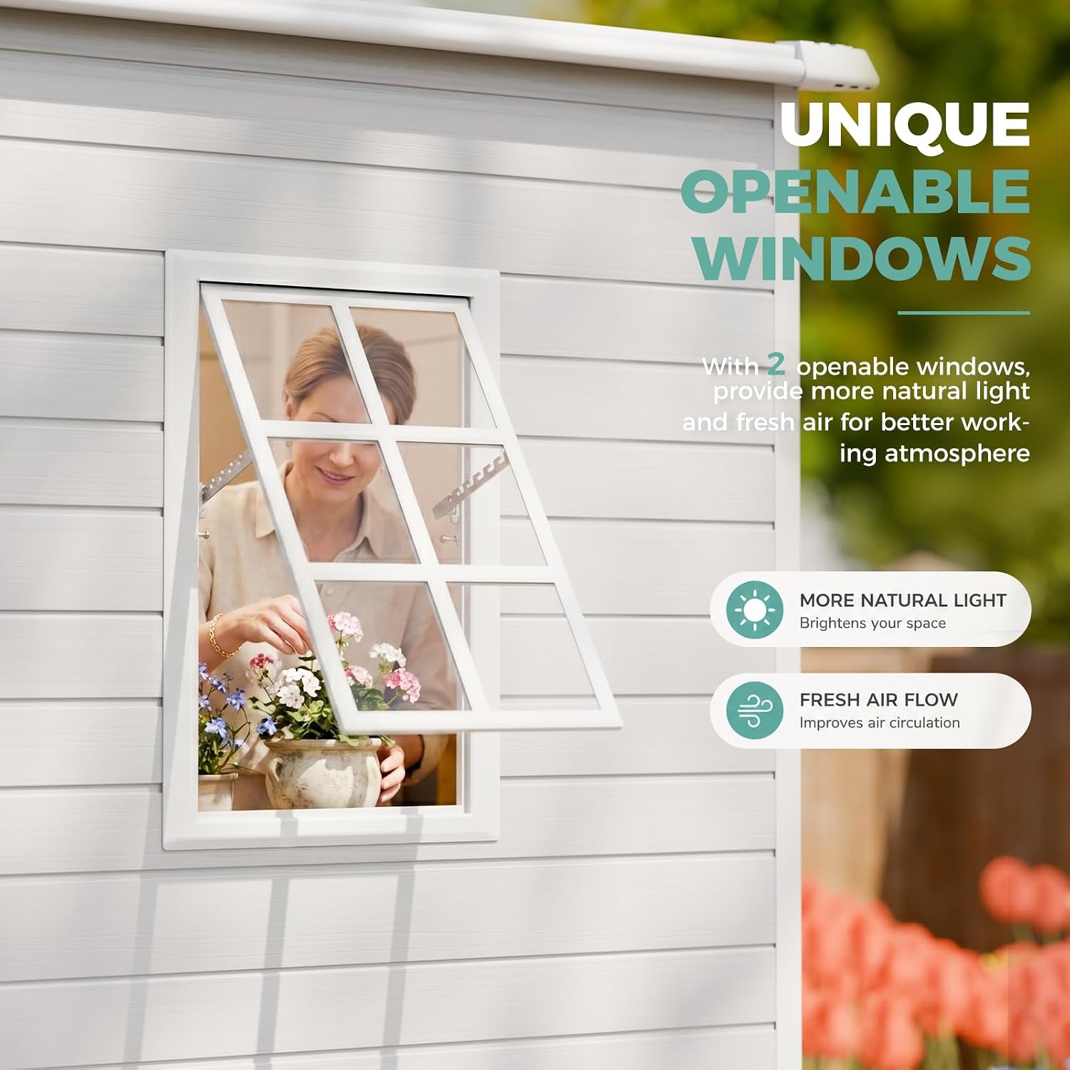 Gardening Tools Storage - 8x6 FT Resin Storage Shed with