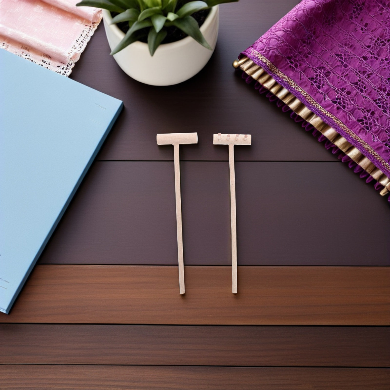 24Pcs Small Wood Sand Rake Por - Zen Gardening Tools 评论和价格