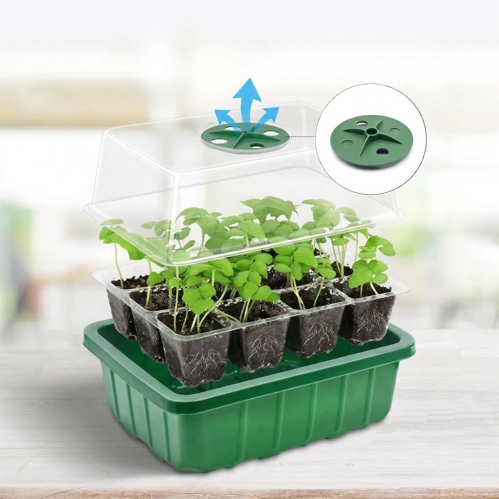 Adjustable Humidity Domes Clea - Seed Starter Trays 评论和价格