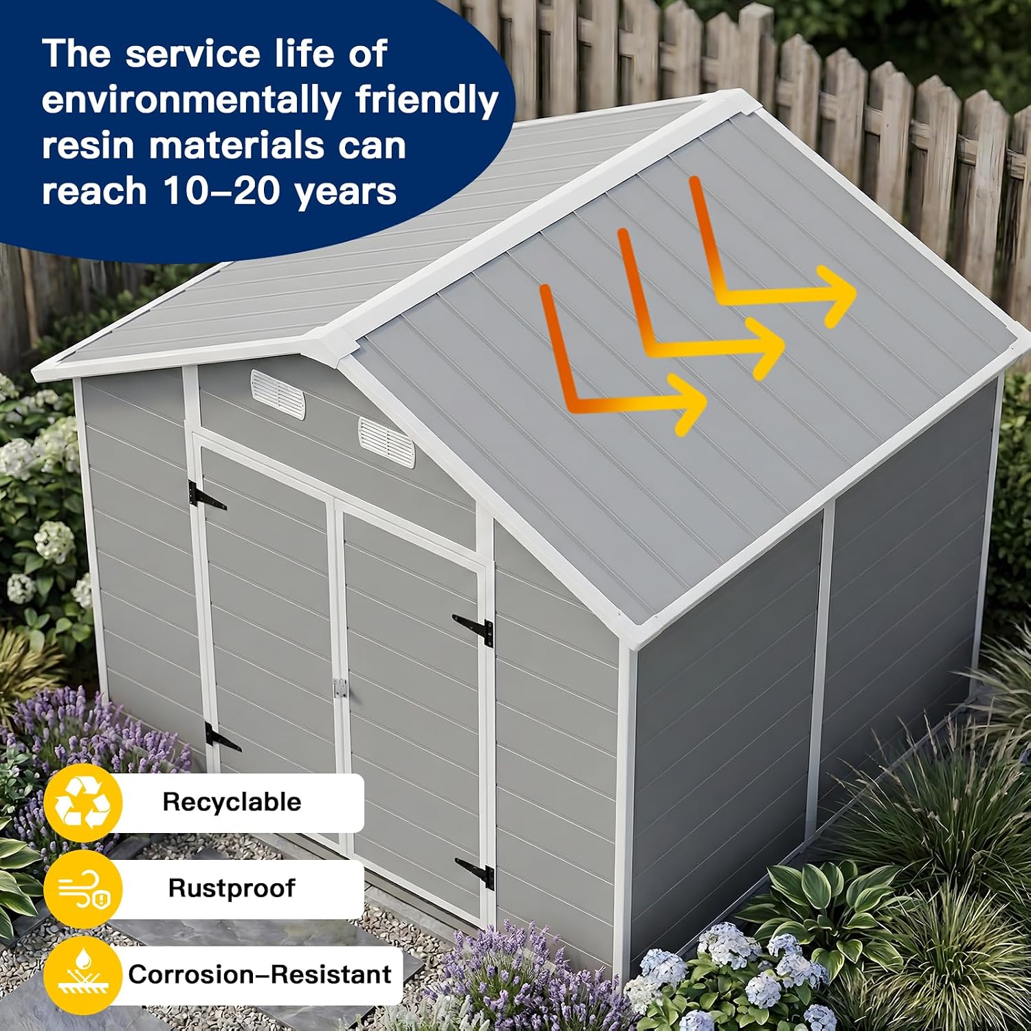 8x6 FT Outdoor Storage Shed wi - Gardening Tools Storage 评论和价格