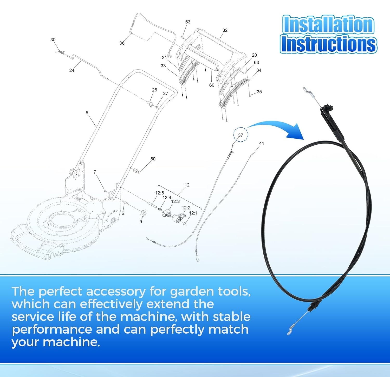 139-6594 PP B&S Brake Cable fo - Gardening Tools B&M 评论和价格