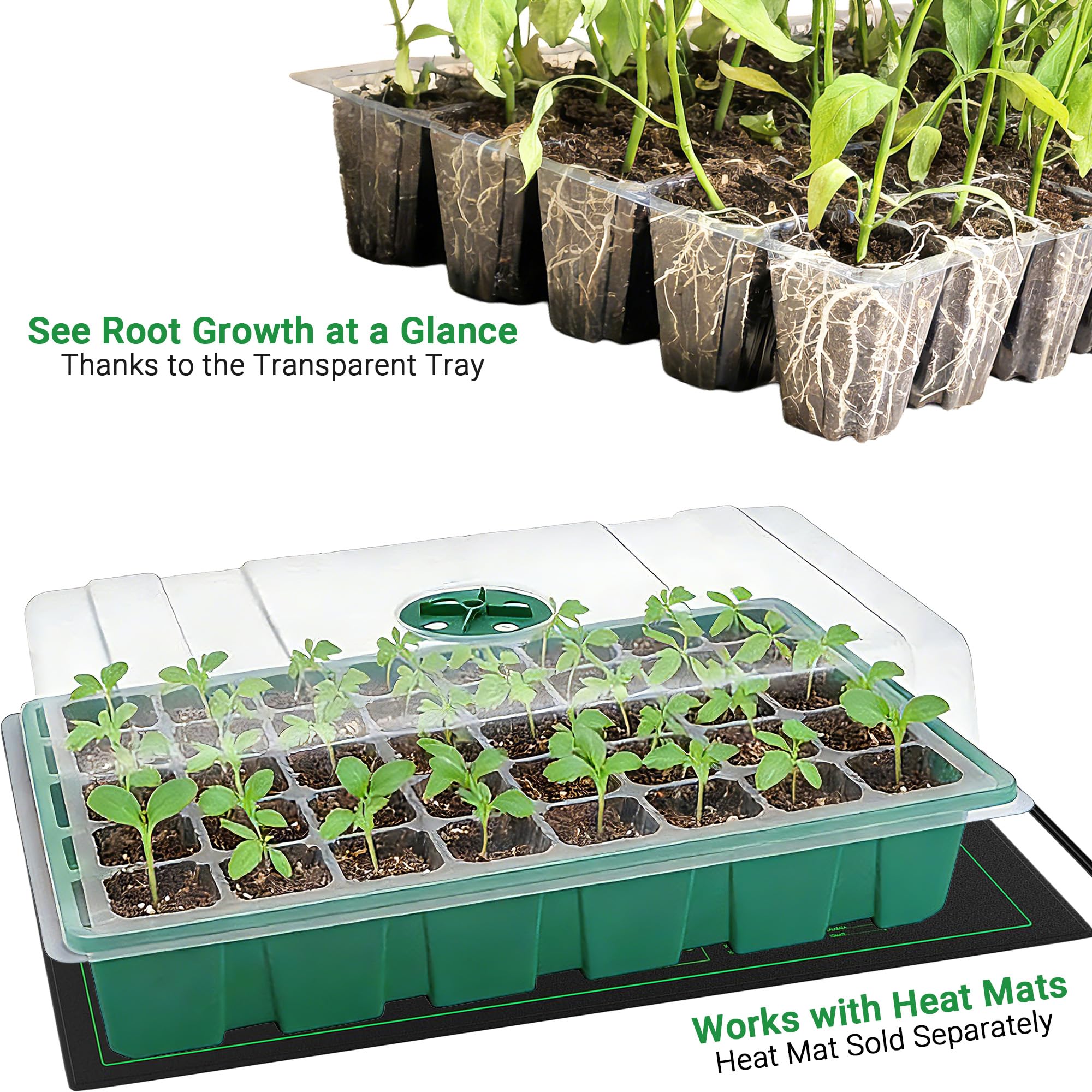 With Transparent Cover Greenho - Seed Starter Trays 评论和价格