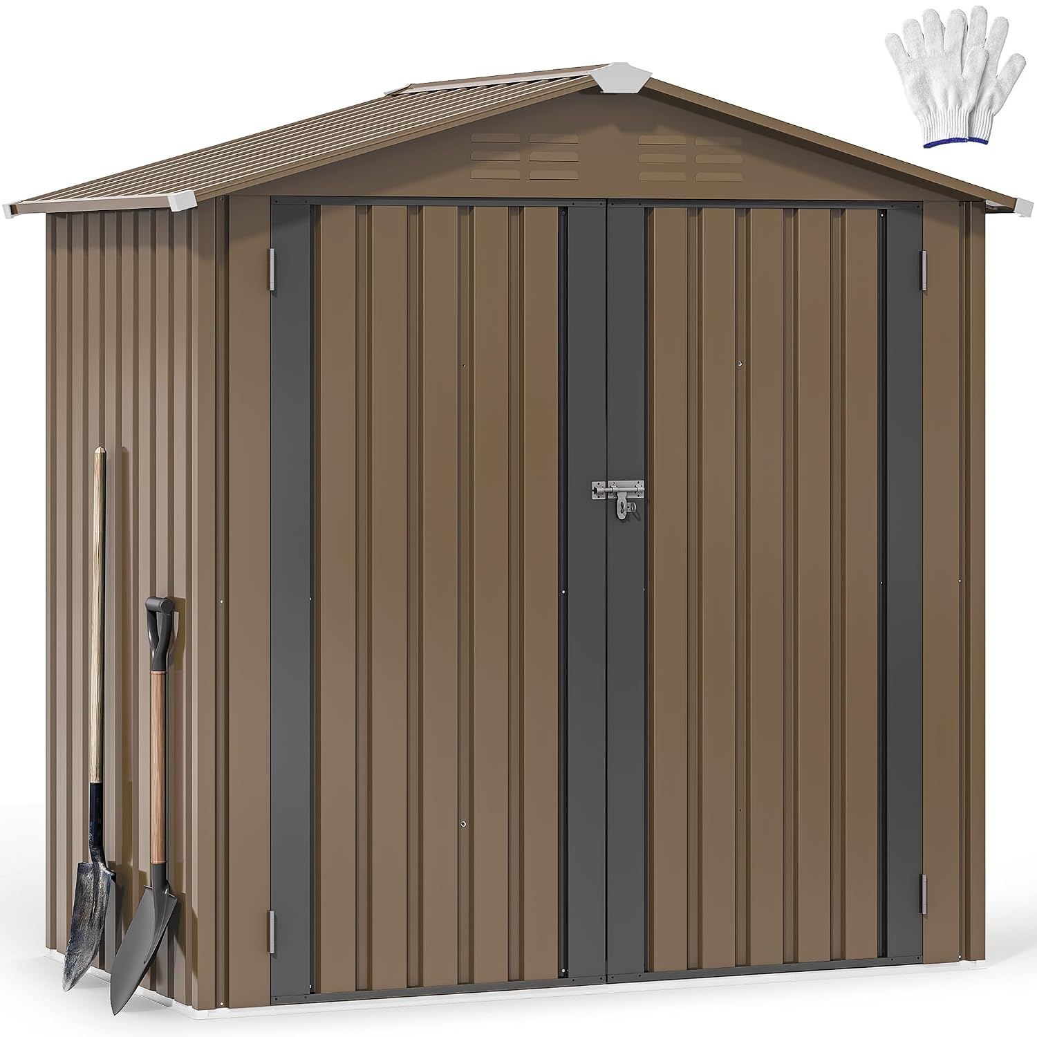 6x4ft Metal Outdoor Storage Sh - Gardening Tools Storage 评论和价格