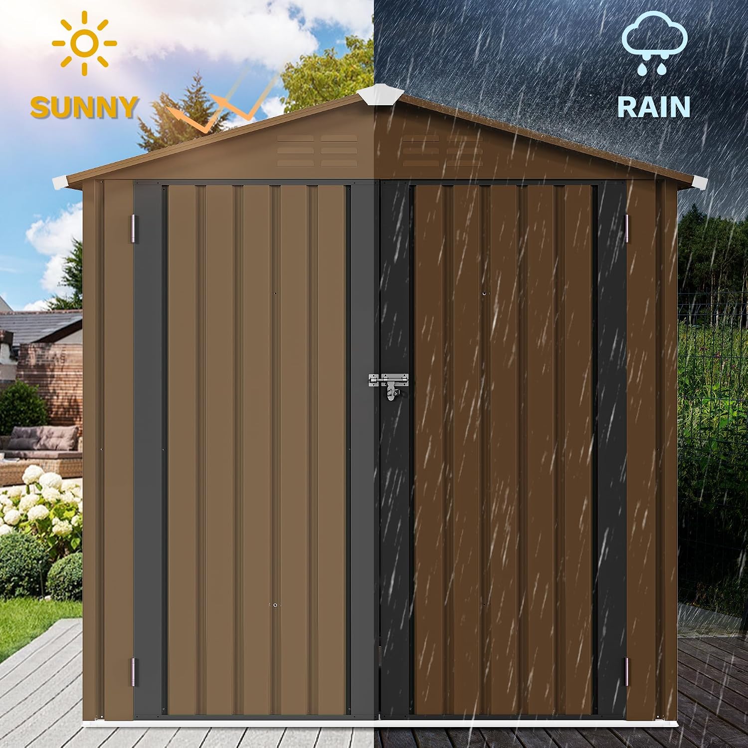 6x4ft Metal Outdoor Storage Sh - Gardening Tools Storage 评论和价格