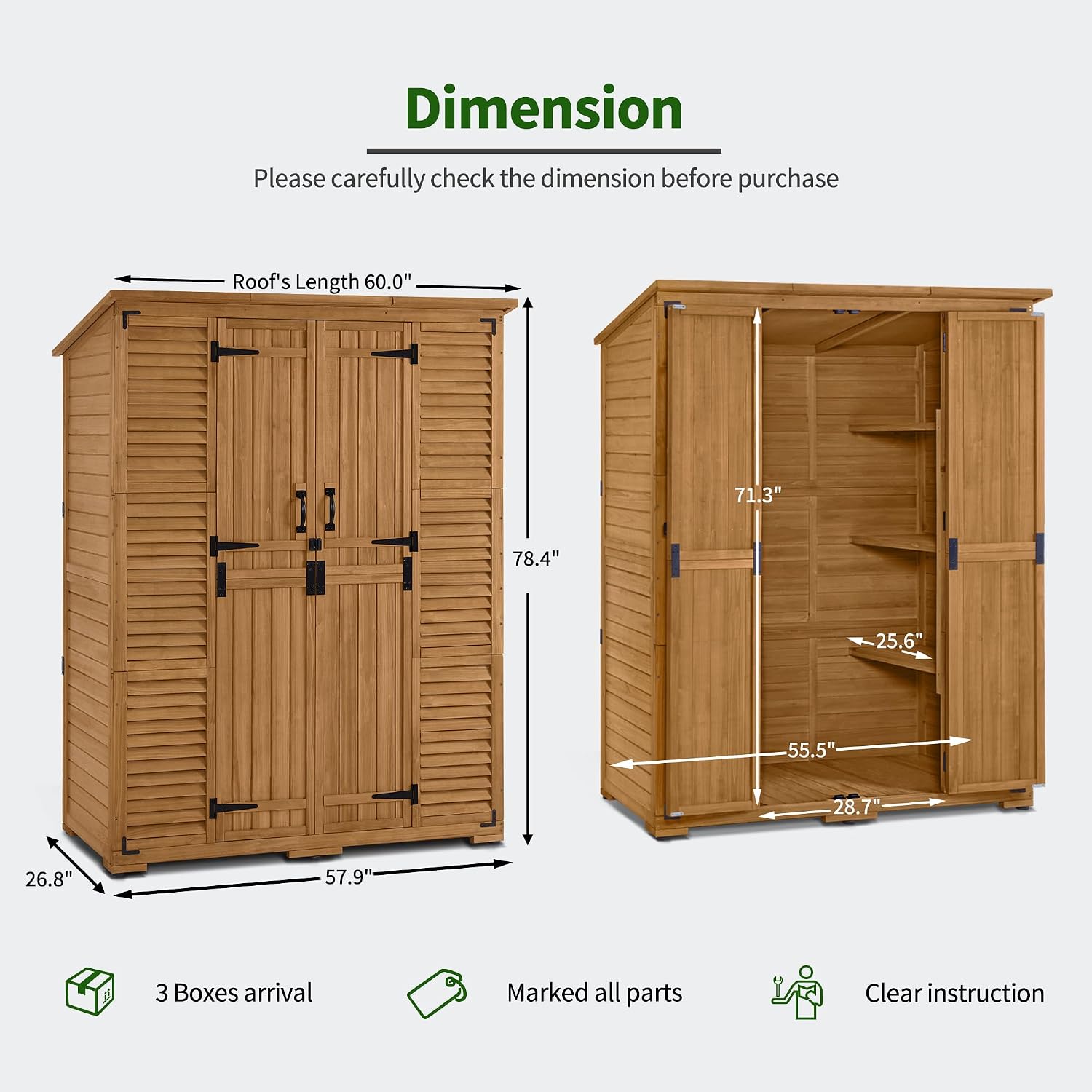 Outdoor Storage Cabinet with S - Gardening Tools Storage 评论和价格