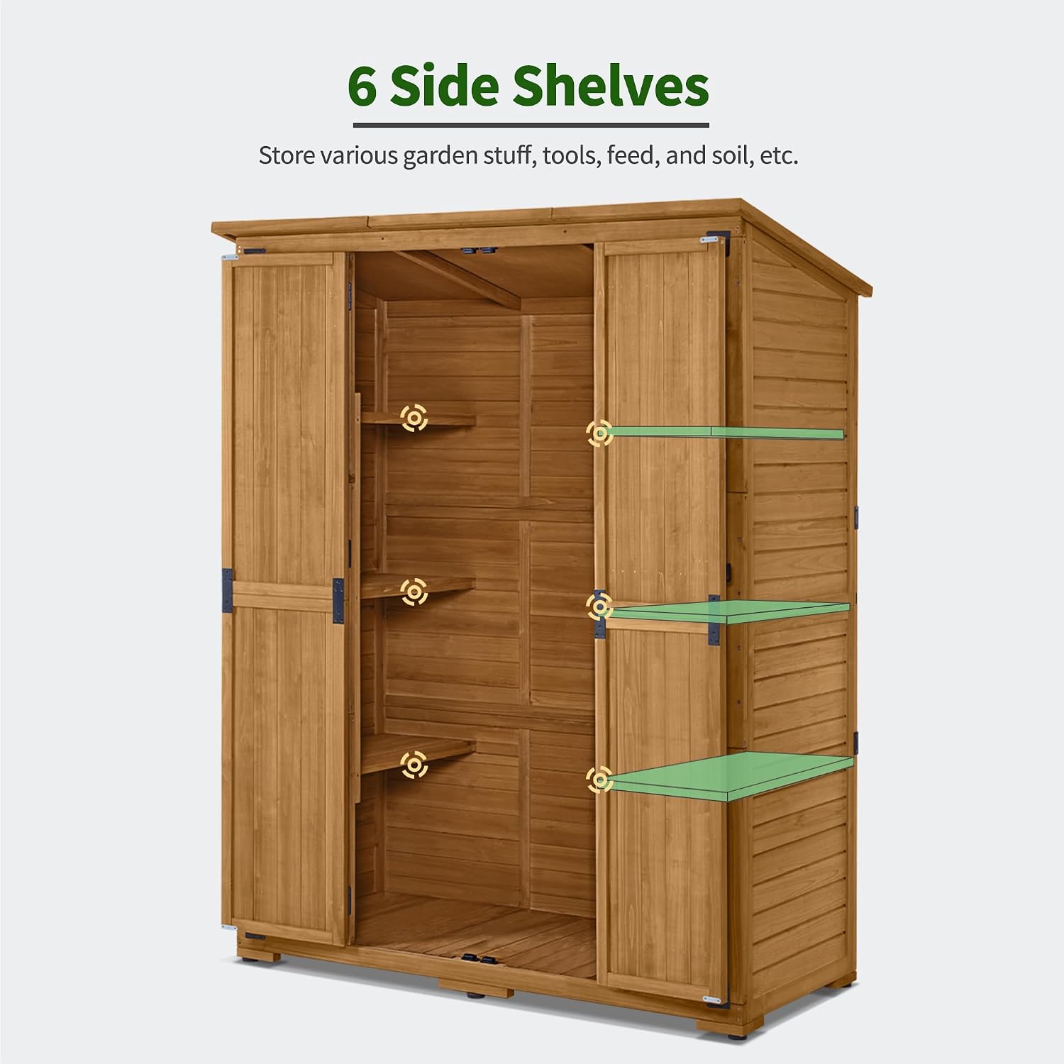 Outdoor Storage Cabinet with S - Gardening Tools Storage 评论和价格