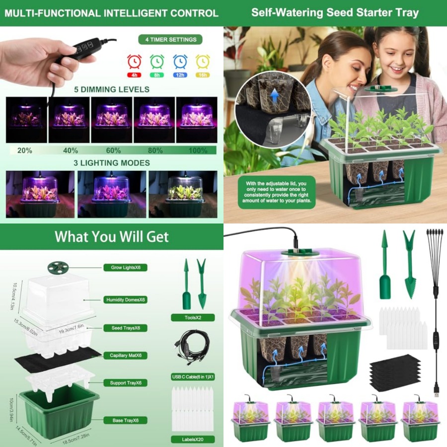 Seed Starter Tray with Light,  - Seed Starter Trays 评论和价格