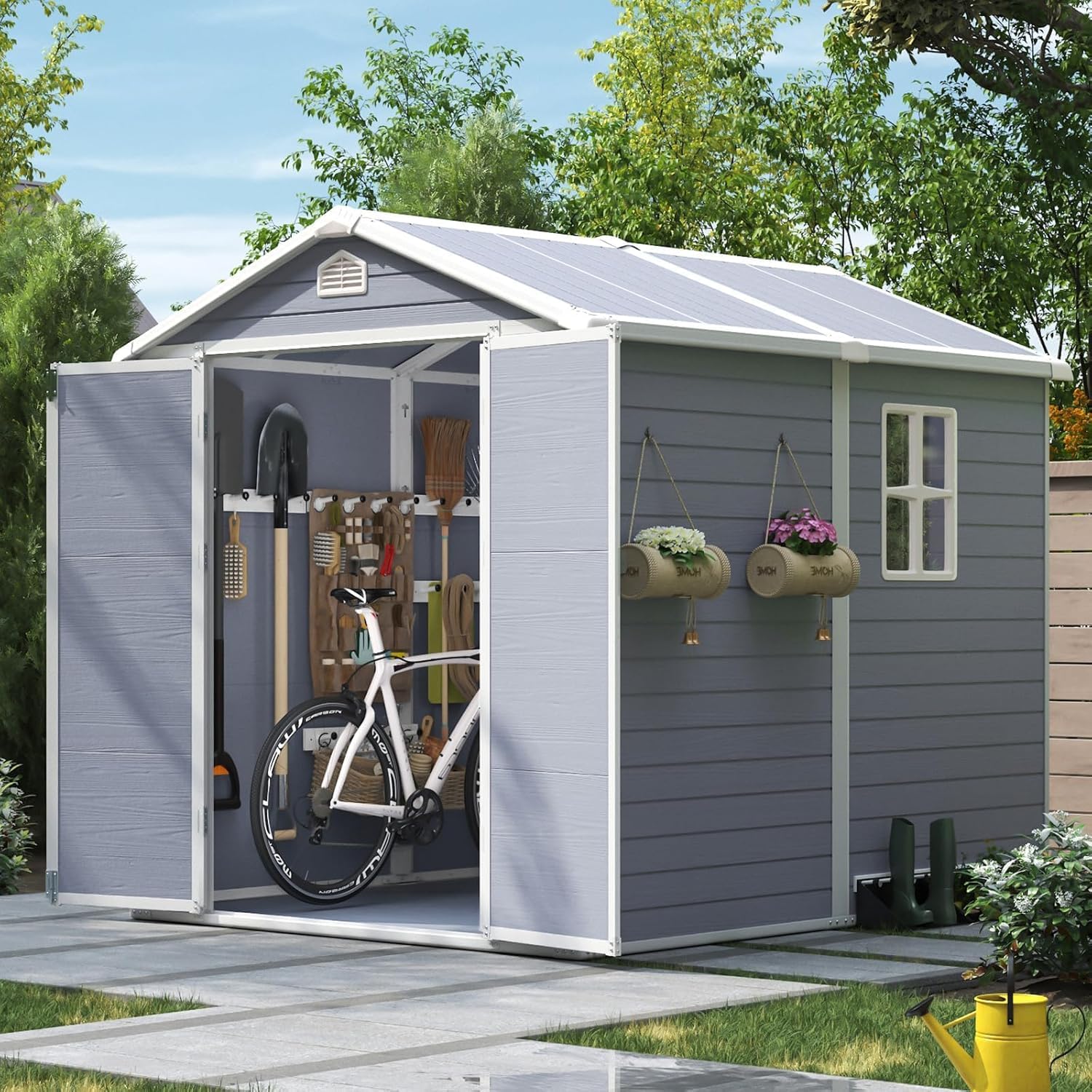 6x8 FT Outdoor Storage Shed Re - Gardening Tools Storage 评论和价格