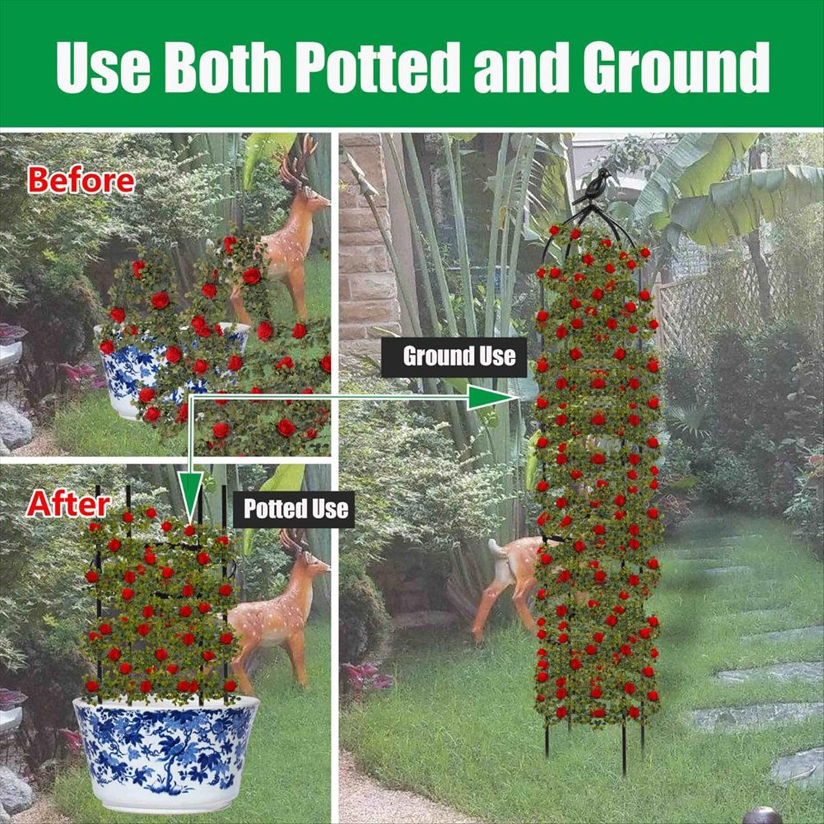 AT16 Climbing Plant Obelisk Tr - Gardening Tools B&M 评论和价格