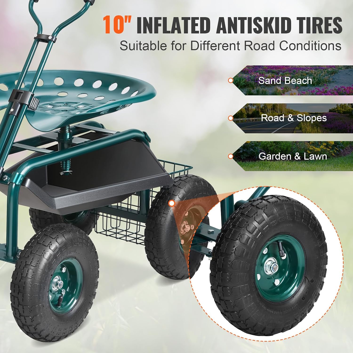 Garden Cart Rolling Workseat w - Gardening Yard Tools 评论和价格