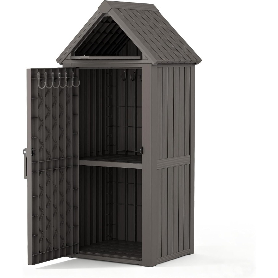 Vertical Outdoor Storage Shed: - Gardening Tools B&M 评论和价格