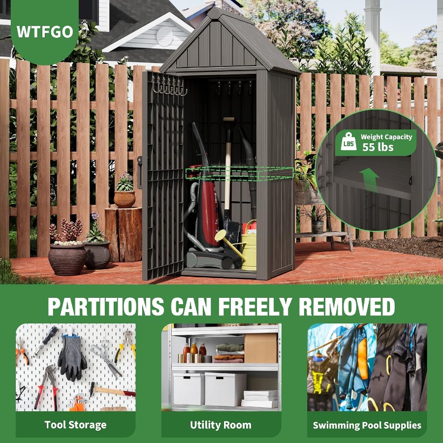 Vertical Outdoor Storage Shed: - Gardening Tools B&M 评论和价格
