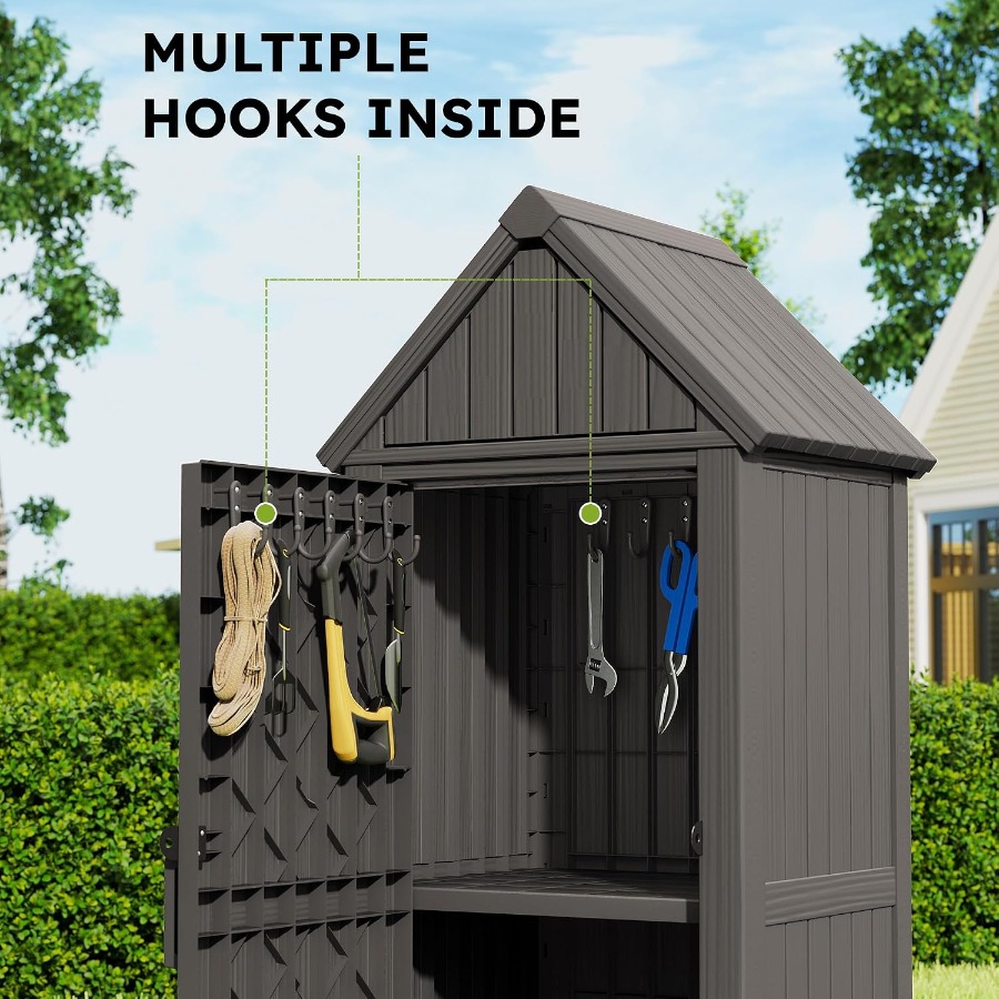 Vertical Outdoor Storage Shed: - Gardening Tools B&M 评论和价格