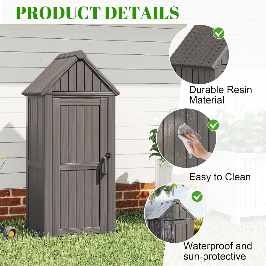 Vertical Outdoor Storage Shed: - Gardening Tools B&M 评论和价格