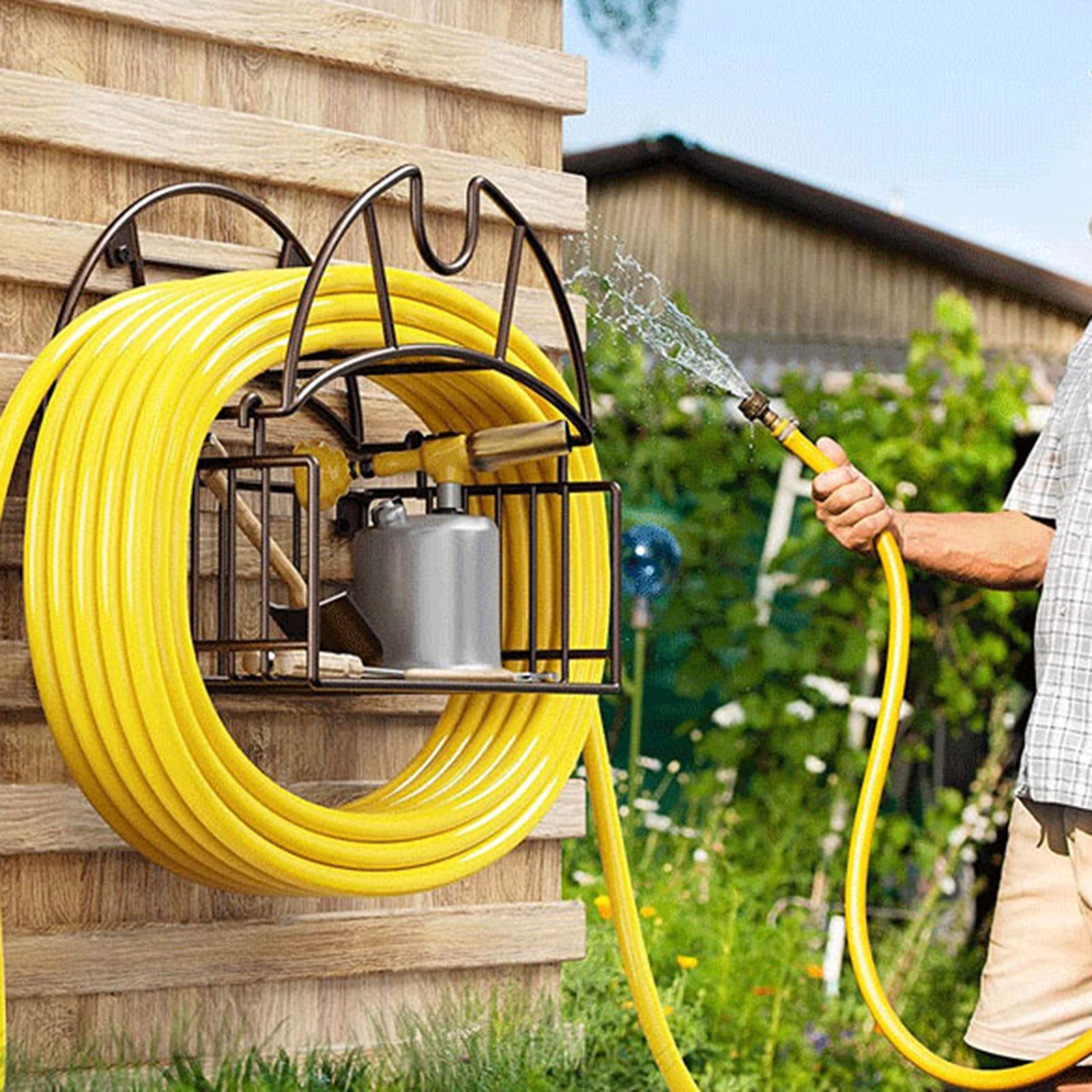 Wall Mount Garden Hose Holder  - Gardening Yard Tools 评论和价格