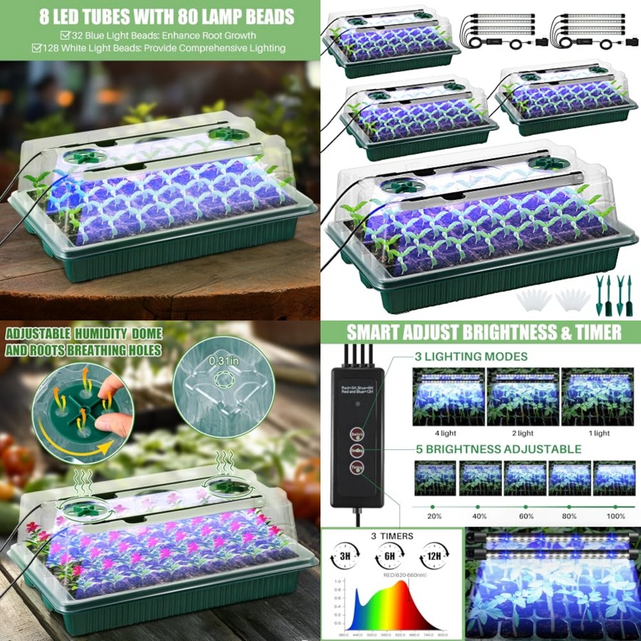 Pack Seed Starter Tray with Gr - Seed Starter Trays 评论和价格